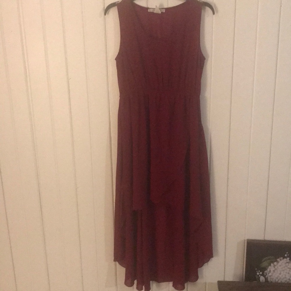 Burgundy Hi-low dress